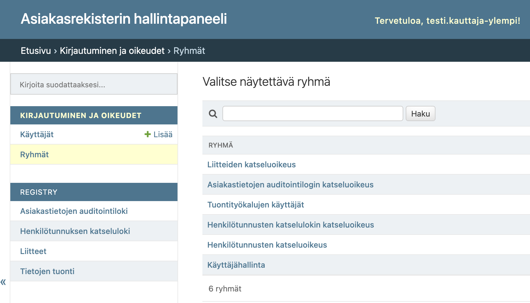 Ryhmien hallinta